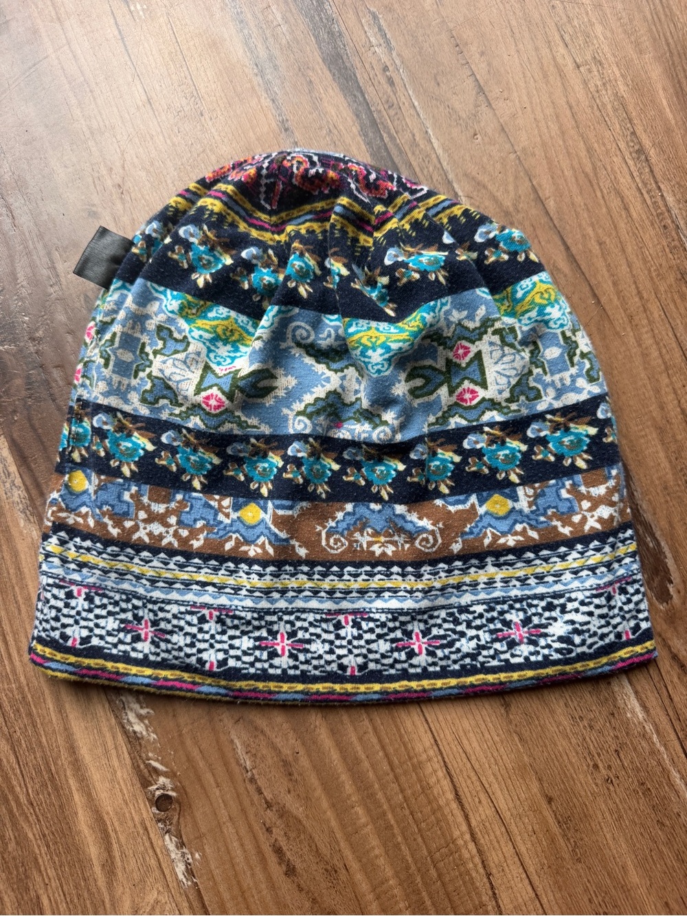 Adult Multicolor Knit Beanie Hat - Patterned Winter Cap